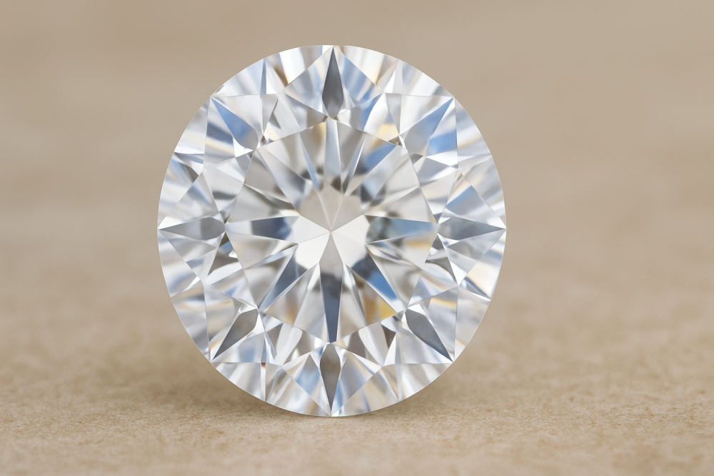 Close-up of sparkling lab-grown moissanite gemstone