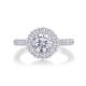 Elegant Moissanite and Cubic Zirconia Geometric Design 925 Sterling Silver Ring