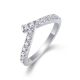 Moissanite Geometric Design Elegant Fashion 925 Sterling Silver Adjustable Ring