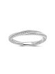 White Moissanite Geometric Mobius Knot 925 Sterling Silver Ring