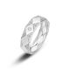 Geometric Faceted Band Moissanite Vintage 925 Sterling Silver Ring