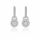 Moissanite Geometric Round Halo Drop Earrings  925 Sterling Silver Earring