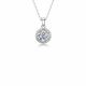 Round Halo White Moissanite 925 Sterling Silver Pendant Necklace