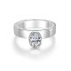 Oval Shaped  Shank  A Minimalist Design Moissanite 925 Silver Ring