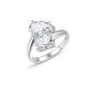 White D Color Moissanite Double Stone Crossover Oval And Pear Shape 925 Sterling Silver Ring