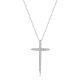Edgy Moissanite Cross With Clean Lines, 925 Sterling Silver Necklace