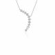 Asymmetrical Wave Geometric White Moissanite S925 Sterling Silver Necklace