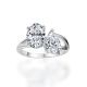 Two Stone Offset Design Moissanite 925 Sterling Silver Necklace