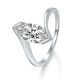 Mossanite Marquise Cut Twisted Band Design  925 Sterling Silver Ring