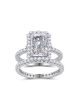 White Moissanite Halo Split Shank Ring S925 Sterling Silver  Ring