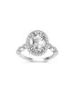 Oval Halo Moissanite Ring  925 Sterling Silver Four Prong Twisted Band Ring