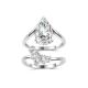Pear Cut White Moissanite Two Piece Ring Set D Color 925 Sterling Silver Stacked Ring