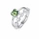 Blue Green Round Moissanite Curved Row Stack 925 Sterling Silver Ring