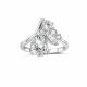 Moissanite Teardrop Centre Stone With Marquise-Cut Side Stones 925 Sterling Silver Ring