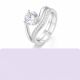 Round Moissanite S925 Sterling Silver Set for Women Vintage Elegant Crossover Wrap Band Design  Ring