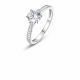Luxury-Inspired Design With A Six-Prong Side-Set Moissanite Accent Stone 925 Sterling Silver Ring