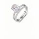 Oval-cut Moissanite 925 Sterling Silver Ring Set