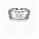 Best selling Heart-Shaped Moissanite Thick  Band 925 Sterling Silver Ring