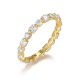 Minimalist and Lightly Luxurious Alternating Moissanite Inlay   925 Sterling Silver Ring