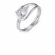 D Color Moissanite Pear Cut Bypass Wrap 925 Sterling Silver Ring
