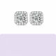 Square Halo Moissanite Stud Earrings  925 Sterling Silver Geometric Ear Stud Earrings