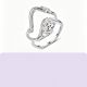 Geometric Wave Wrap Moissanite  925 Sterling Silver Double Band Open Ring