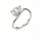 Pear Shaped Moissanite  925 Sterling Silver Simple Wave Band Solitaire Ring
