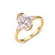 Three Stone Design With Oval Center Stone And  Water Drop Side Stones Moissanite For Women 925 Sterling Silver Ring