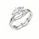 Marquise Cut Moissanite  925 Sterling Silver  Double Band Ring