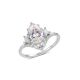 Princess Style Pear Cut Moissanite 925 Sterling Silver Crown Ring