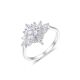 Round Center Stone Sunflower Moissanite 925 Sterling Silver Ring