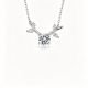 Moissanite Antler Branch Leaf Pendant 925 Sterling Silver Necklace