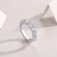 Moissanite Round Cut Shared Prong 925 Sterling Silver Band Ring