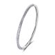 Geometric Twisted Mobius Moissanite Bangle Bracelet White 925 Sterling Silver Pave Round Moissanite Hinged Cuff Elegant Modern Fashion Jewelry For Women Party Anniversary Gift