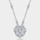 Heart Shape Moissanite Cluster Flower Pendant Necklace In 925 Sterling Silver With Round Halo Stones Lobster Clasp Daily Wear Elegant Fashion Jewelry For Women GRA Certificate