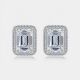 2026 New Vintage Emerald Cut Moissanite Halo Stud Earrings White 925 Sterling Silver Geometric Rectangular Ear Stud Earrings For Women And Men Elegant Fashion Office Party Gift Jewelry