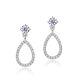 Moissanite Teardrop Drop Dangle Earrings White Gold Color S925 Sterling Silver Round 4mm Stud Top Open Pear Shape Halo Elegant Fashion Jewelry For Women Party Wedding Gift