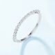 Round Moissanite Half Eternity Band Ring White Gold Tone And 10K Gold Plated S925 Sterling Silver Slim Stackable Fashion Ring For Women Wedding Anniversary Gift