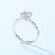 Round Solitaire Moissanite White Gold Color S925 Sterling Silver Ring Classic Four Prong Pave Band Engagement Ring For Women Elegant Fashion Wedding Anniversary Party Gift Jewelry Delicate Slim Band