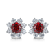 Round-Cut Floral Halo Lab-Grown Gemstone Stud Earrings in 925 Sterling Silver
