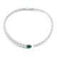 Pear-Cut Lab Emerald Curved Tennis Necklace in 925 Sterling Silver