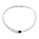 Pear-Cut Lab Sapphire Marquise Tennis Necklace in 925 Sterling Silver