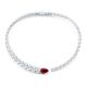 Lab-Grown Ruby Pear-Cut Statement Tennis Necklace in 925 Sterling Silver