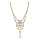Yellow Moissanite Art Deco Statement Drop Necklace in 925 Sterling Silver