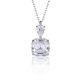 Asscher-Cut Moissanite Two-Stone Drop Pendant Necklace in 925 Sterling Silver