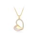 Heart-Shaped Mother-of-Pearl Open Heart Pavé Pendant Necklace