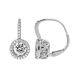 Round-Cut Zirconia Halo Drop Earrings in 925 Sterling Silver