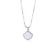 Mother-of-Pearl Scallop Shell Minimalist Pendant Necklace in 925 Sterling Silver