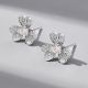 Round-Cut Floral Cubic Zirconia Stud Earrings in 925 Sterling Silver