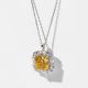 Yellow Radiant-Cut Moissanite Halo Pendant Necklace in 925 Sterling Silver